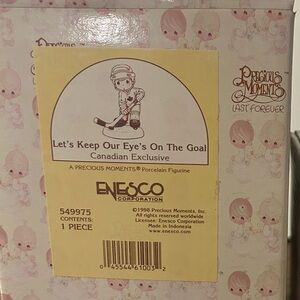 Precious Moments Let's Keep Our Eyes on the Goal figurine and ornaments set of 2